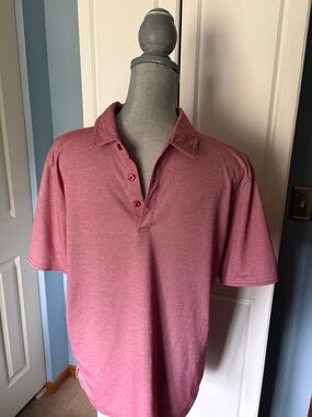 TRAVIS MATHEW Men's Heathered Pima Cotton Polo Golf Shirt Size Large fits Medium